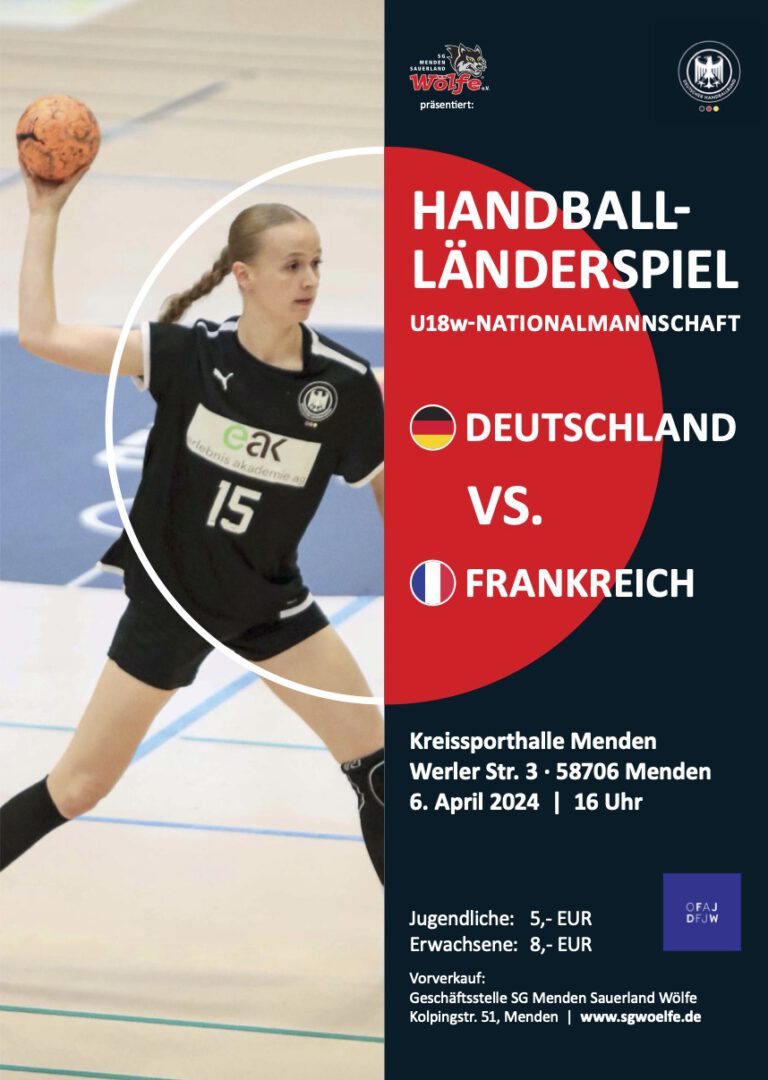 Handball Länderspiel der U18w – Deutschland vs. Frankreich